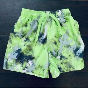 ATHLETIC Works Boys Athletic Quick Dry Pull-On Shorts - Bright Green Tie Dye XS